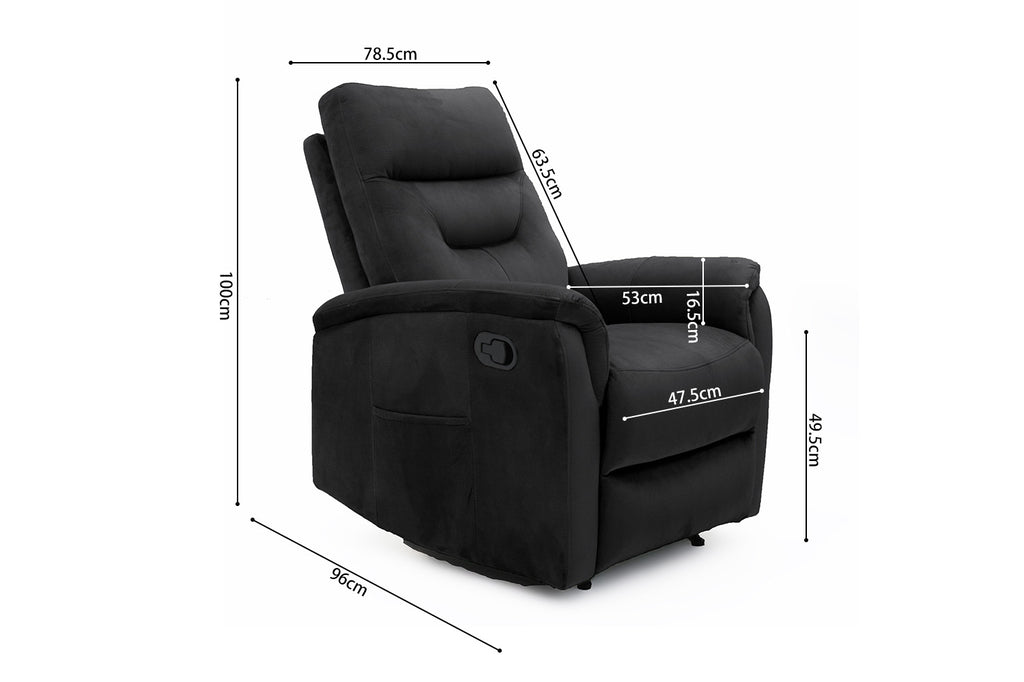 Relaxfauteuil 'Breda' stof zwart RS