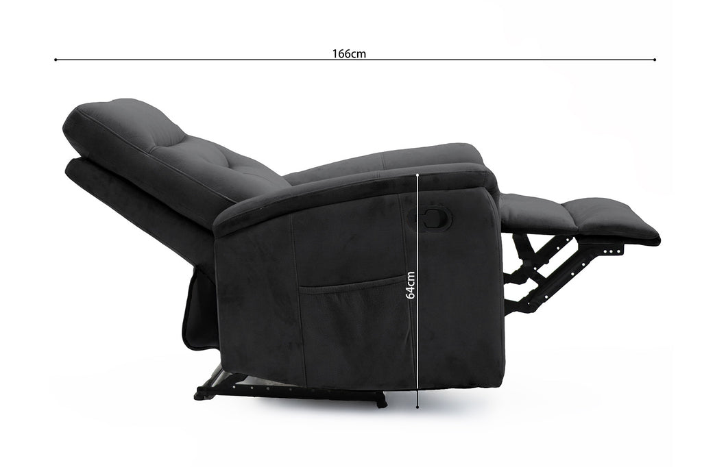 Relaxfauteuil 'Breda' stof zwart RS