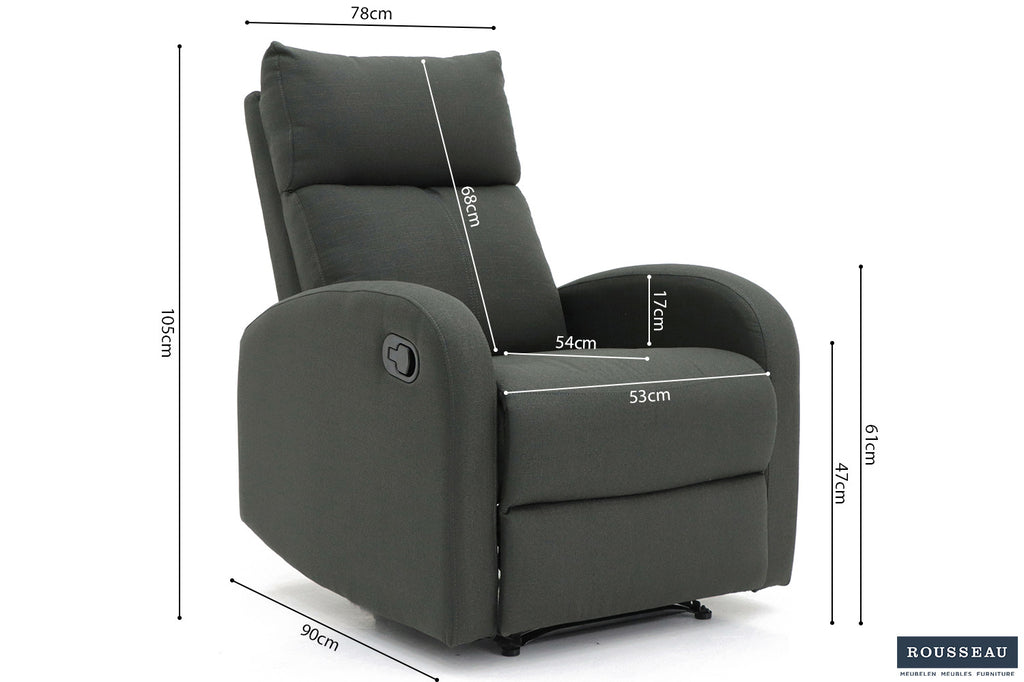 Relaxfauteuil 'France' PU grijs RS