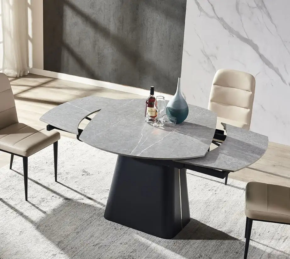 Eettafel Rick 160 verlengbaar zwart marmer - RVD