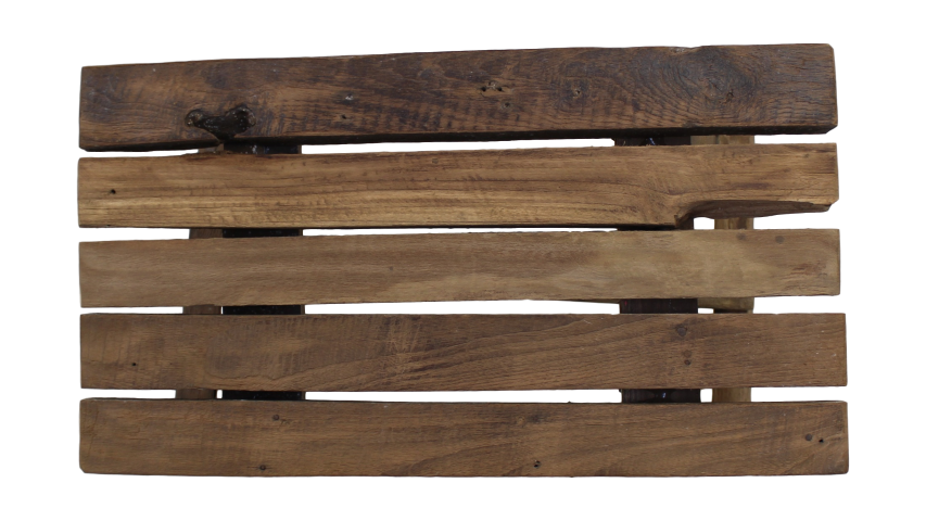 Rechthoekige kruk Rustiek - naturel - teak HSM