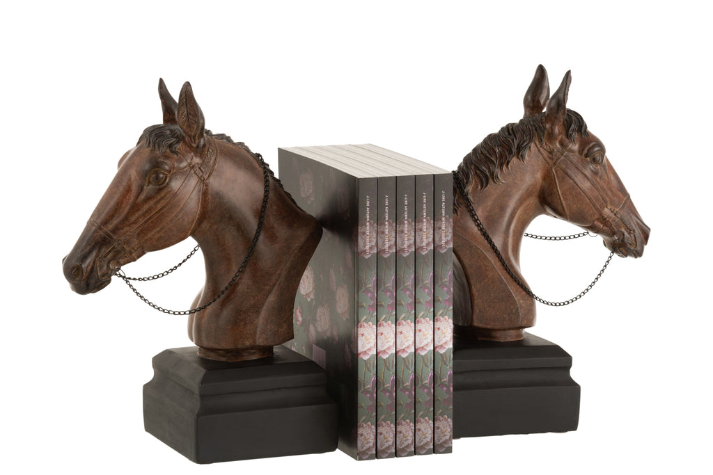 Boekensteun Paard Poly Bruin - J-LINE