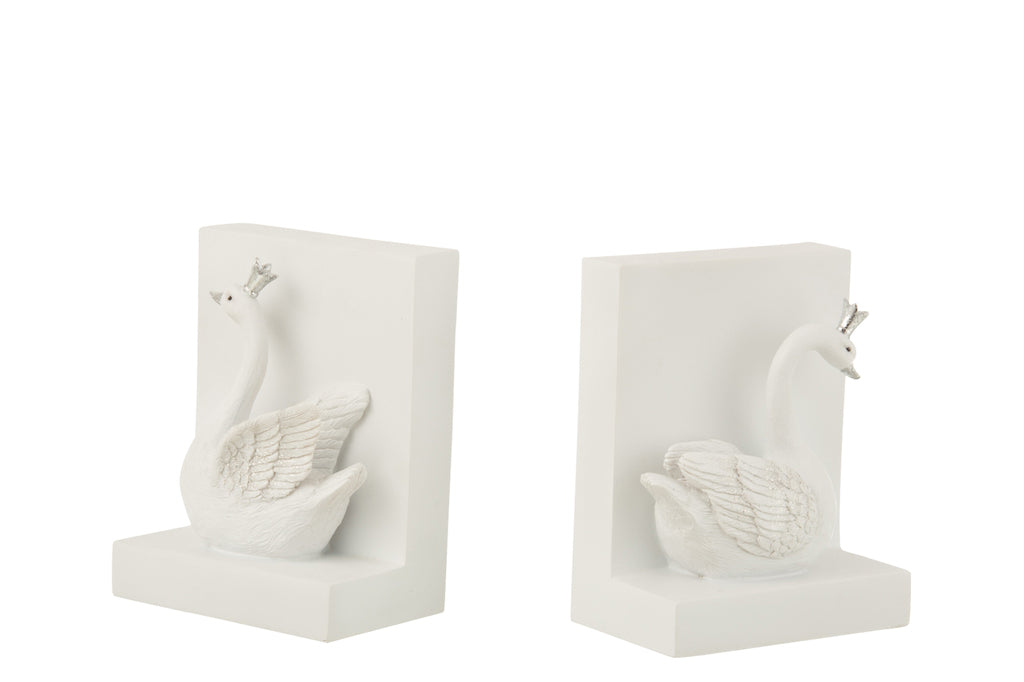 Boekensteun Poly Wit/Zilver - J-LINE