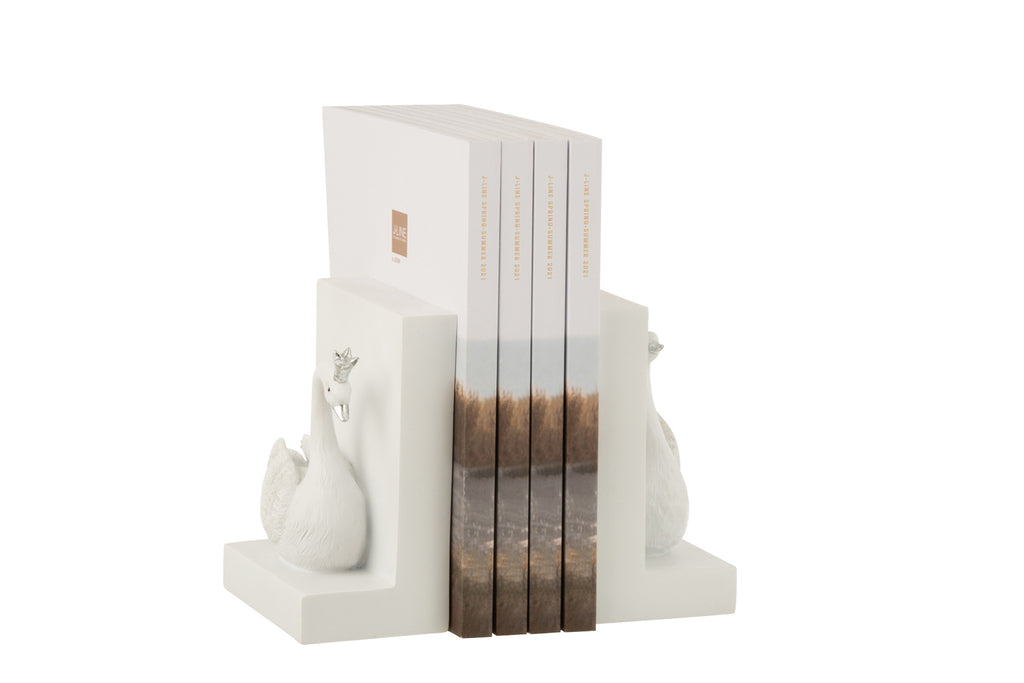 Boekensteun Poly Wit/Zilver - J-LINE