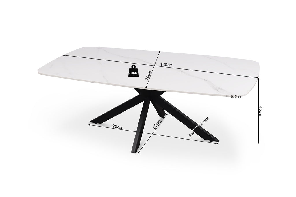 Salontafel 'Apollo' 130 cm Deens ovaal steen wit RS