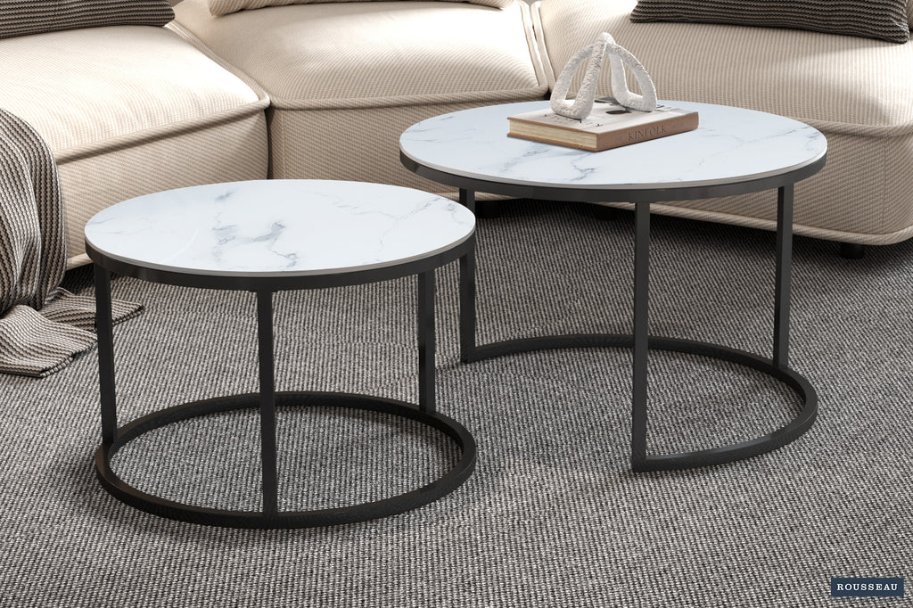 Salontafel 'Boston' decor marmer wit RS
