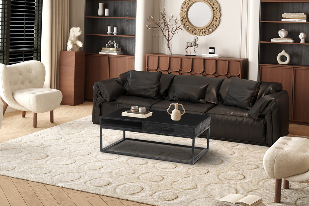 Salontafel Madeira met lade Mangohout zwart - RS