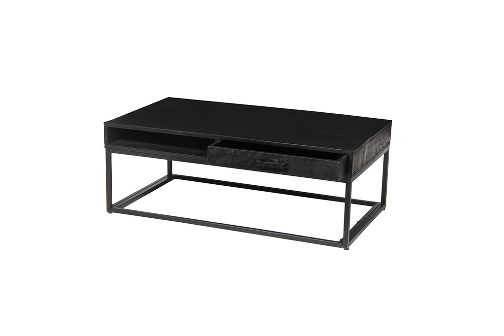 Salontafel Madeira met lade Mangohout zwart - RS