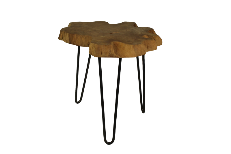 Salontafel met hairpin poten - ijzer/teak - HSM