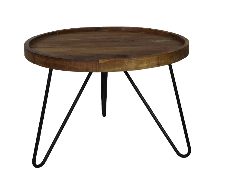 Salontafel met hairpin poten - ø60 cm - naturel wax - HSM