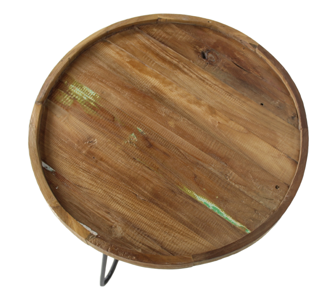 Salontafel met hairpin poten - ø60 cm - naturel wax - HSM