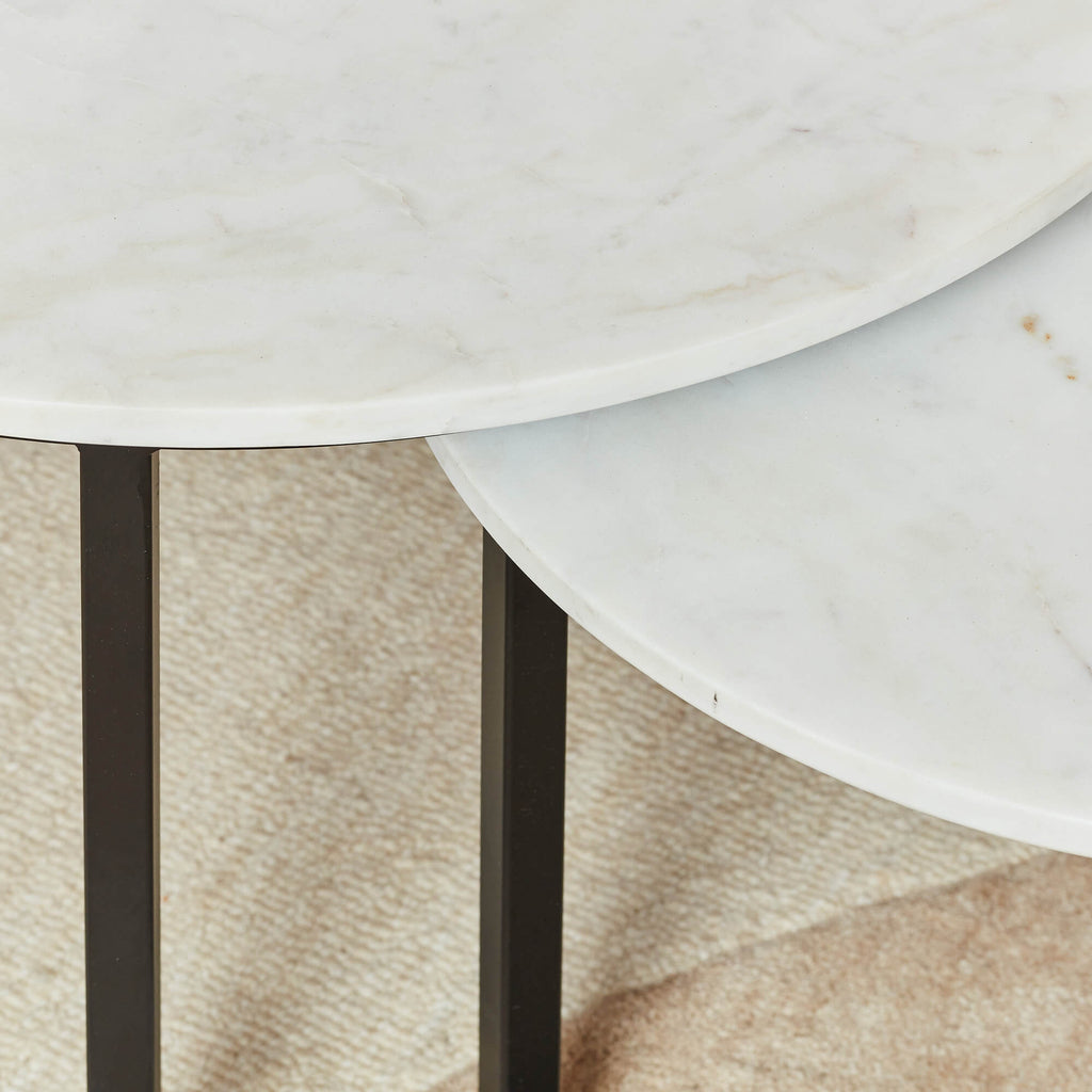 Salontafel Nova | Set van 2 | Rond | Wit marmer STF