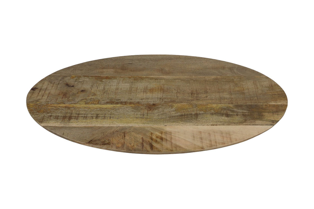 Salontafelblad Bern ovaal - 100x60x2,5 - Naturel - Zwitserse rand - Mangohout - HSM