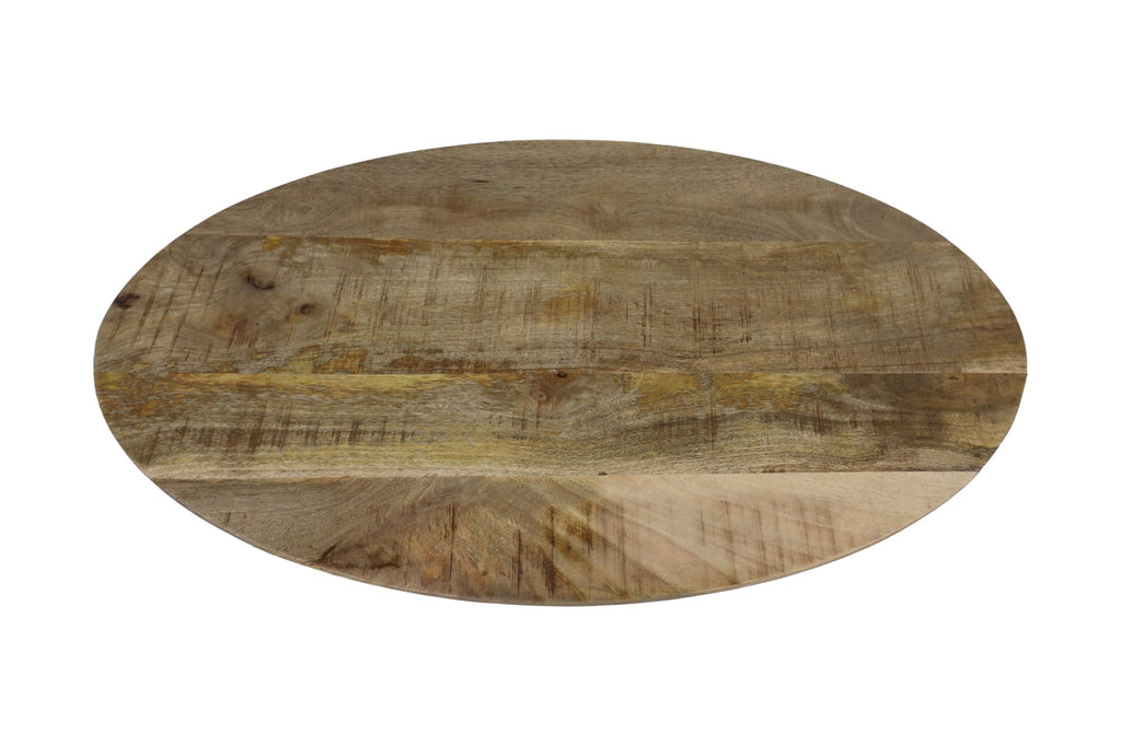 Salontafelblad Bern ovaal - 100x60x2,5 - Naturel - Zwitserse rand - Mangohout - HSM