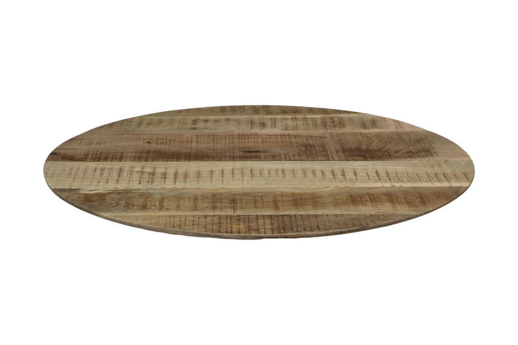 Salontafelblad Bern ovaal - 130x80x2,5 - Naturel - Zwitserse rand - Mangohout - HSM
