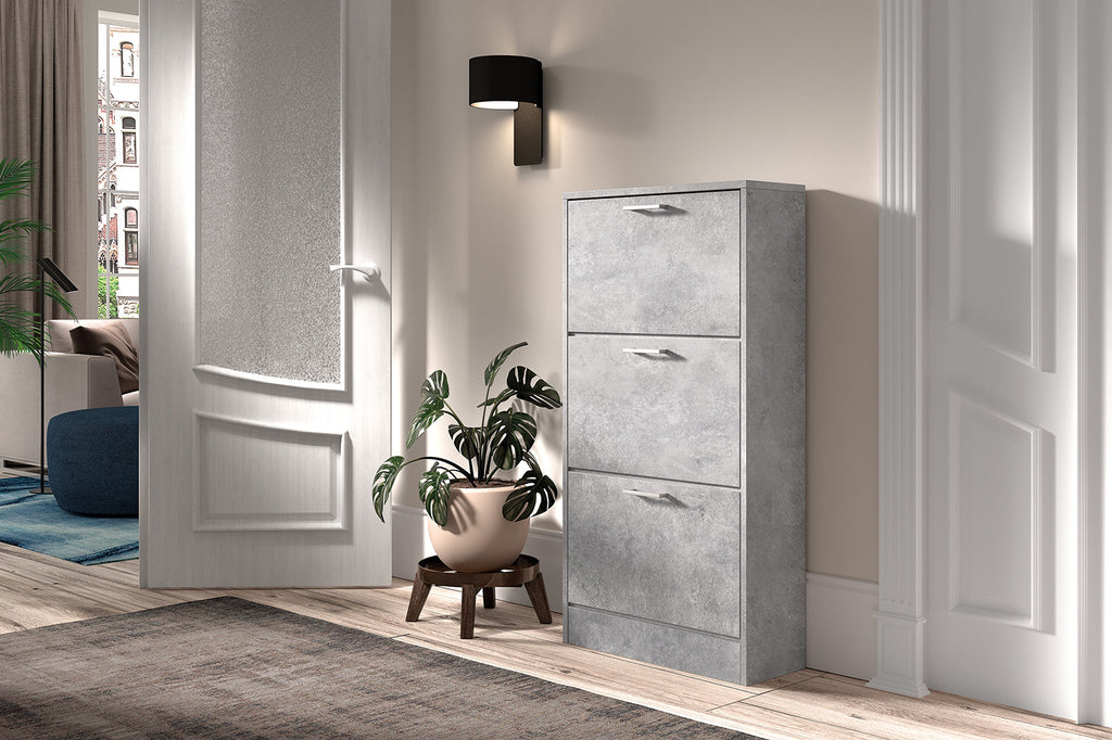 Schoenenkast Carini 3 lades beton - RS
