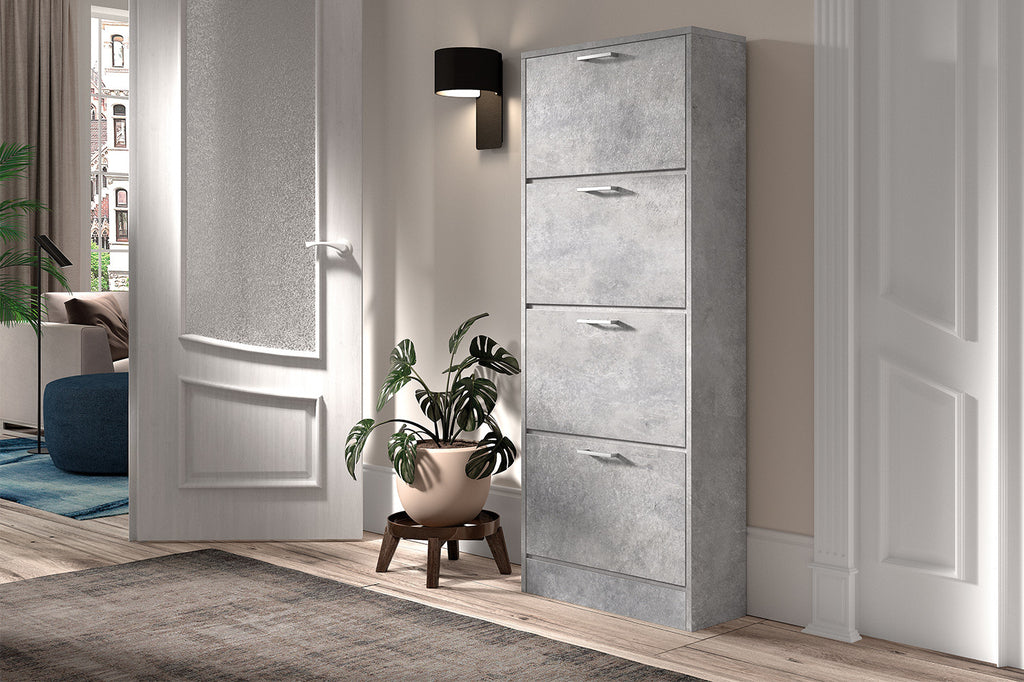 Schoenenkast Carini 4 lades beton - RS