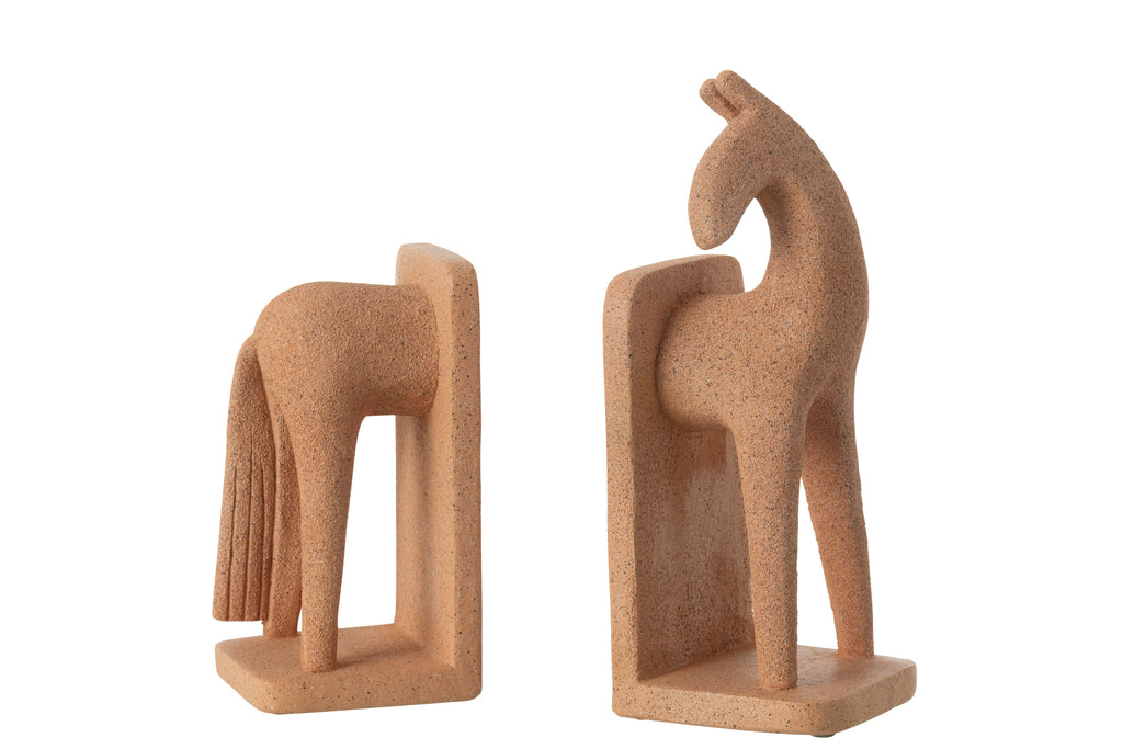Boekensteunen Paard Modern Resin Terra - J-LINE