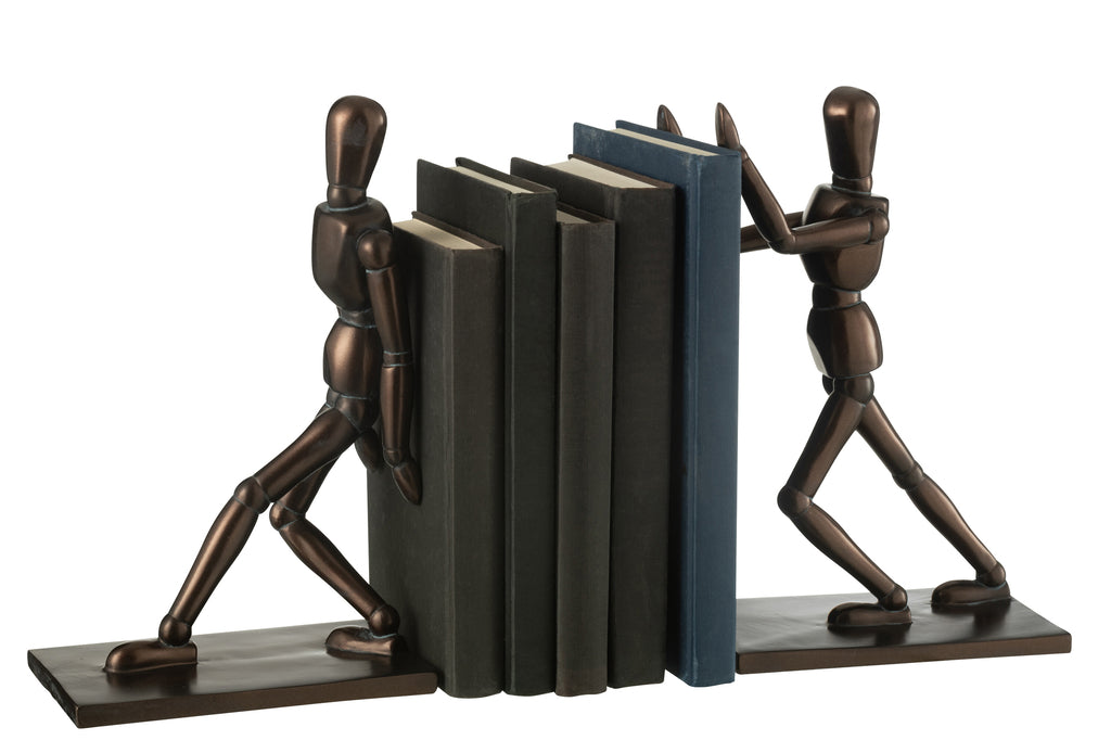 Boekensteunen model mannen hars bruin - J-LINE