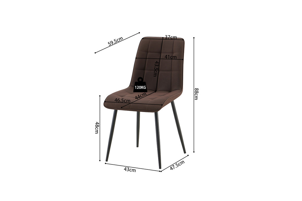 Set van 4 stoelen 'Furas' PU Donkerbruin RS