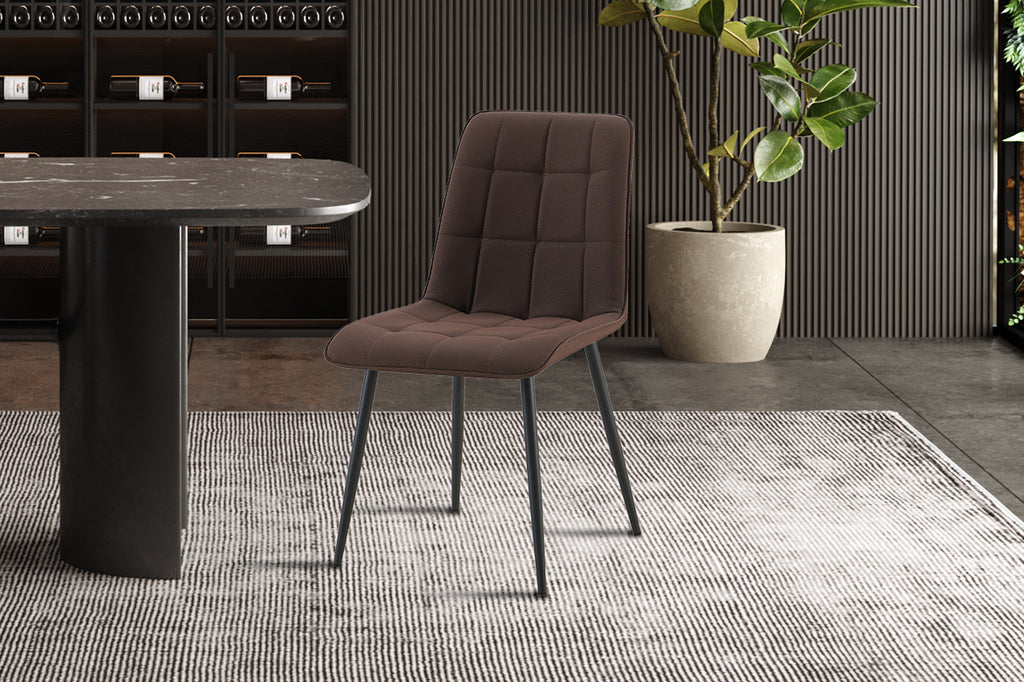 Set van 4 stoelen 'Furas' PU Donkerbruin RS