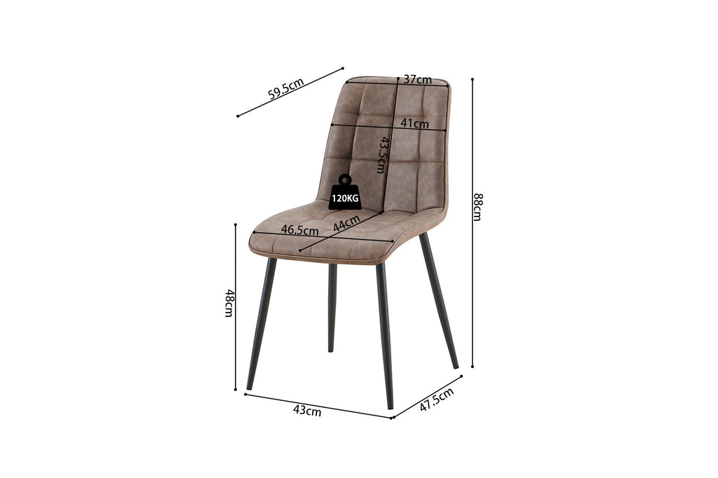 Set van 4 stoelen 'Furas' Vintage PU Bruin RS