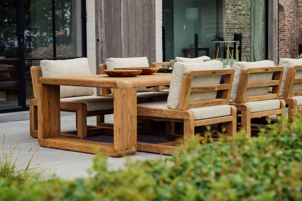 Outdoor Eettafel low met lounge zetels Susan - GESC