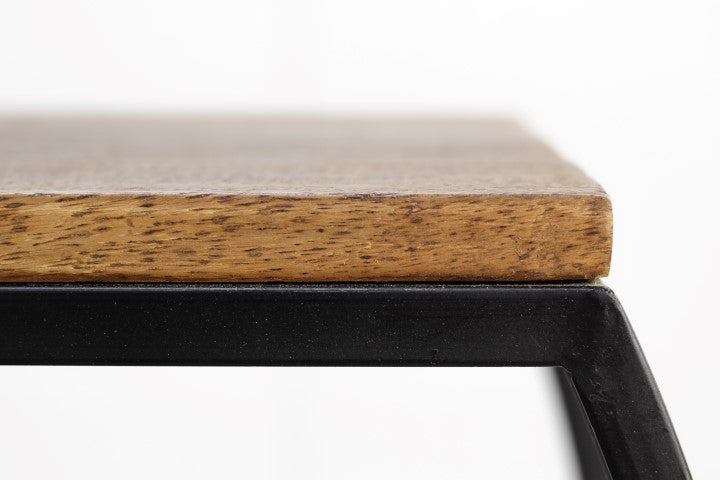 Sidetable - 90x25x80 cm - Natuurlijk/zwart - Mango/ijzer - HSM