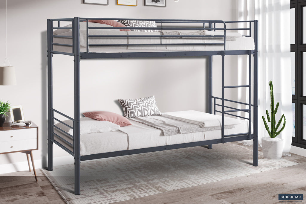 Stapelbed 'Sammy' 90x200 splitsbaar metaal donkergrijs RS