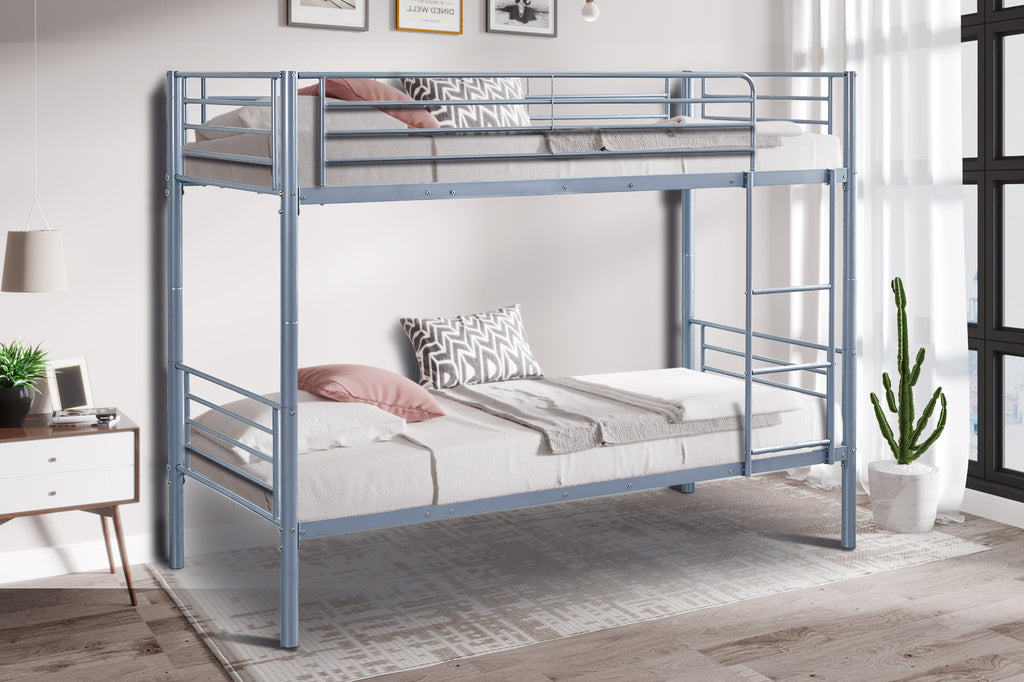 Stapelbed 'Sammy' 90x200 splitsbaar metaal lichtgrijs RS