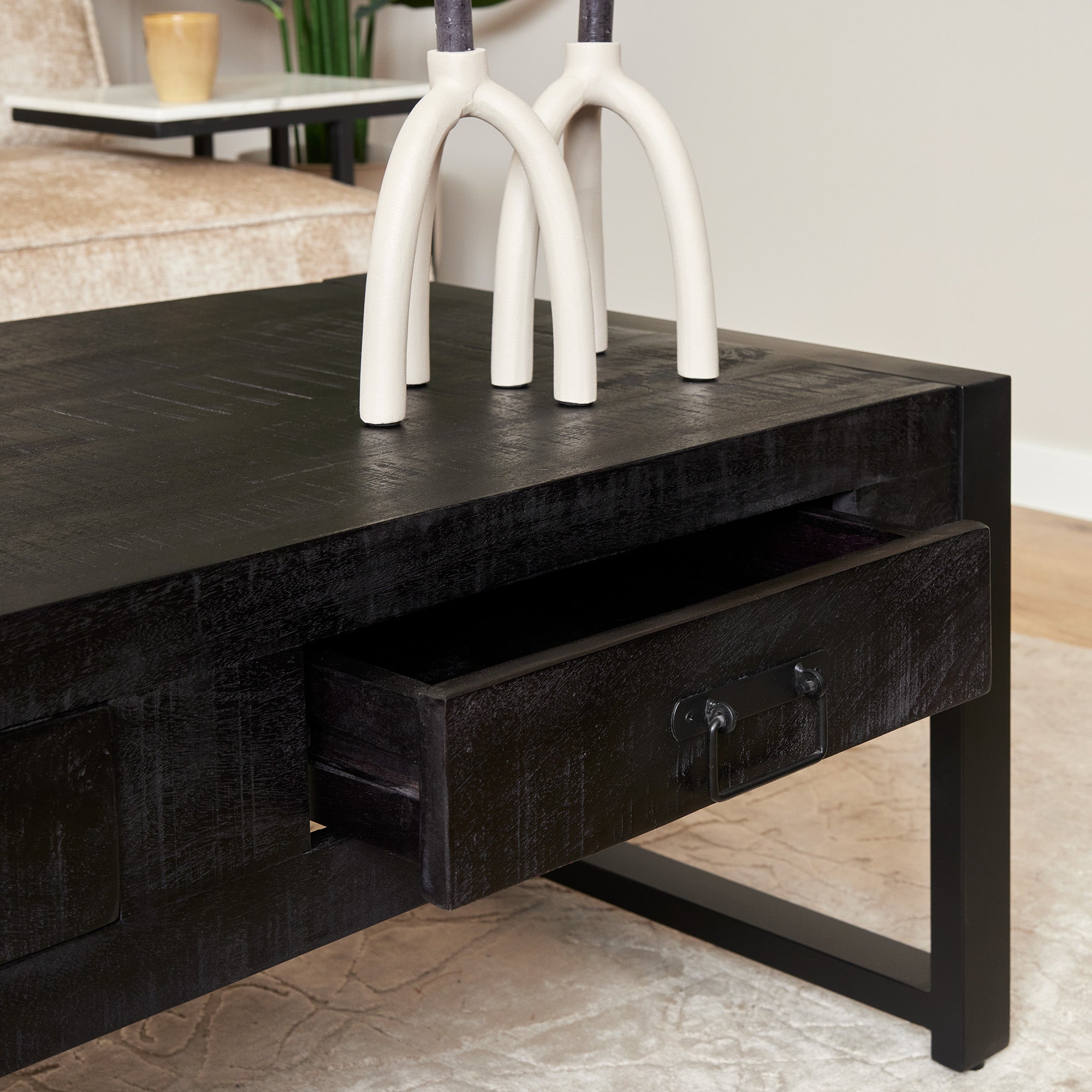 Salontafel Boaz 120 zwart, 2 lades - STF