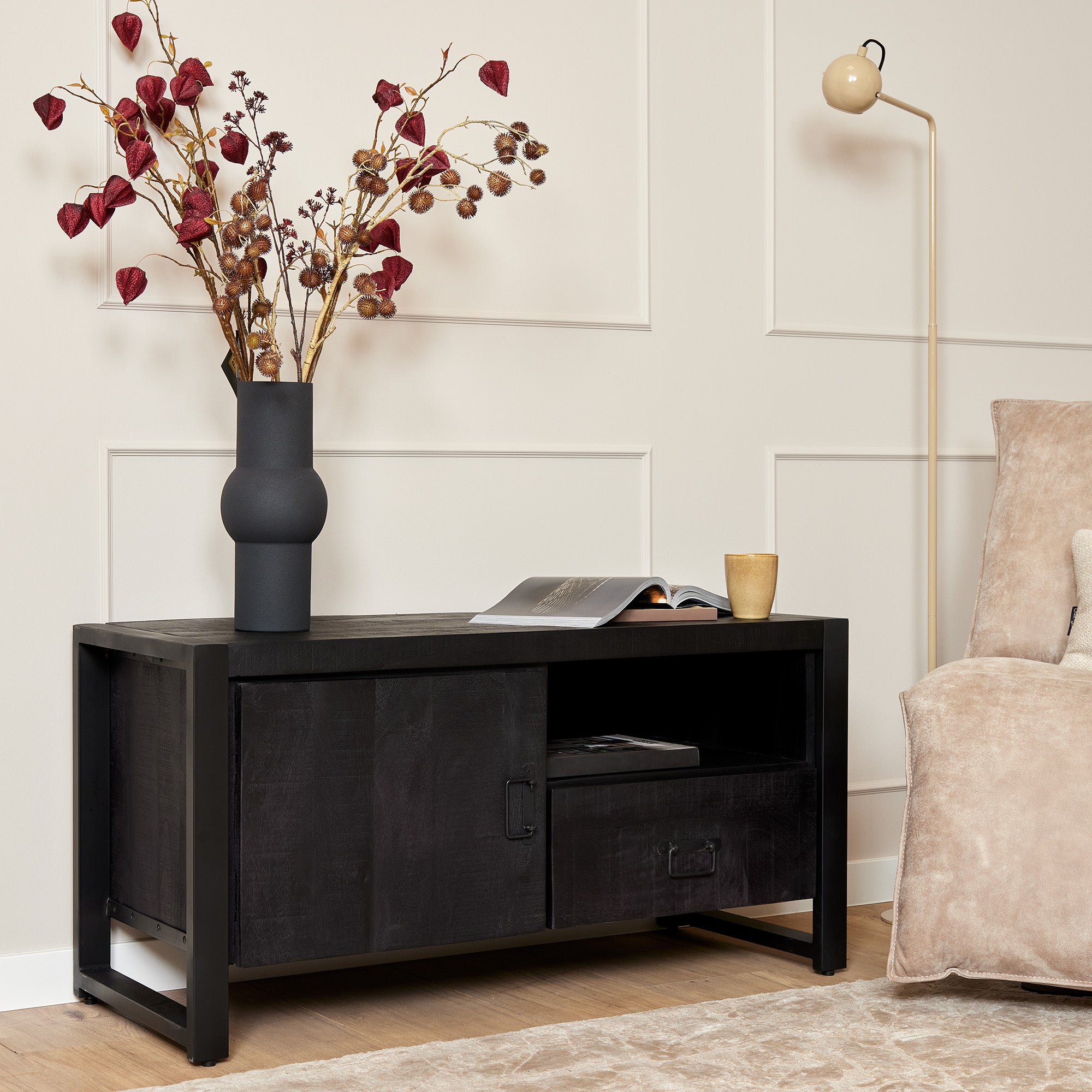 Tv-meubel Boaz 110 zwart - STF