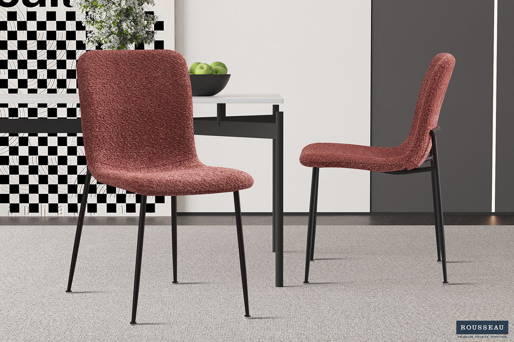 Stoel 'Alice' Bouclé Pink  RS