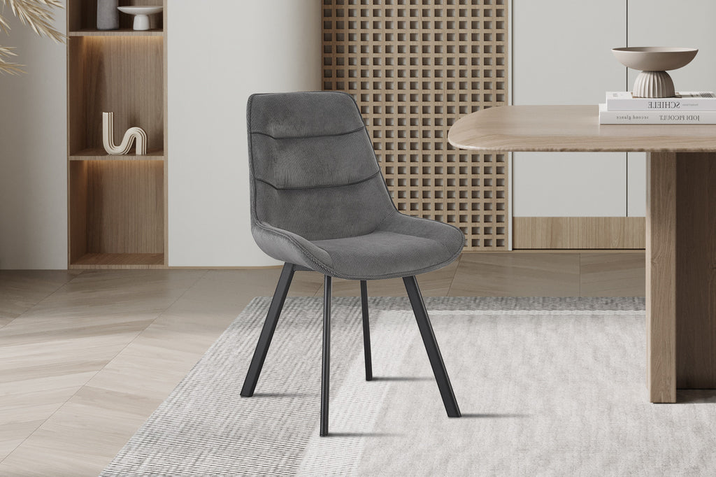 Stoel 'Amelie' Corduroy Grey  RS