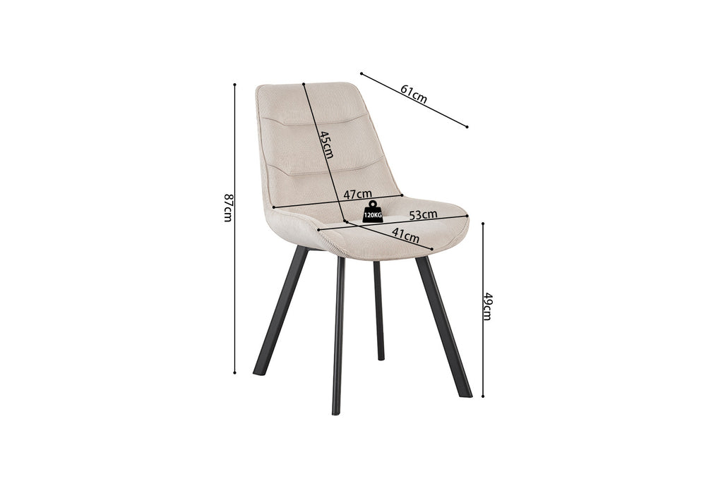 Stoel 'Amelie' Corduroy Sand RS