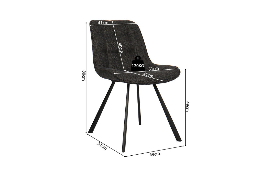 Stoel 'Ariba' Fabric Dark Grey RS