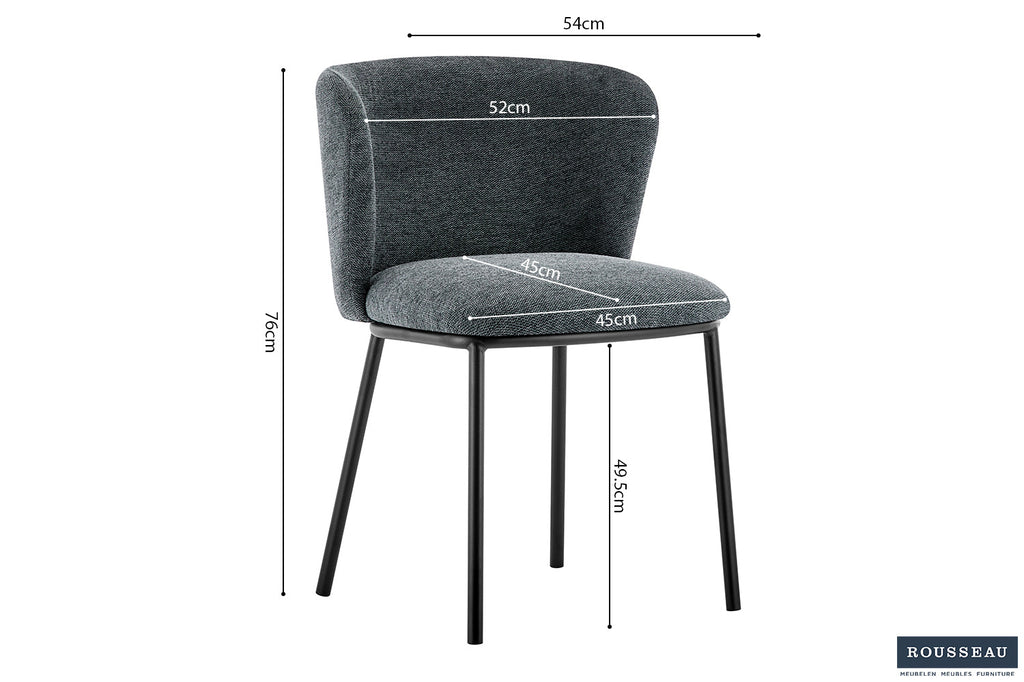 Stoel 'Arthur' Fabric Dark Grey  RS