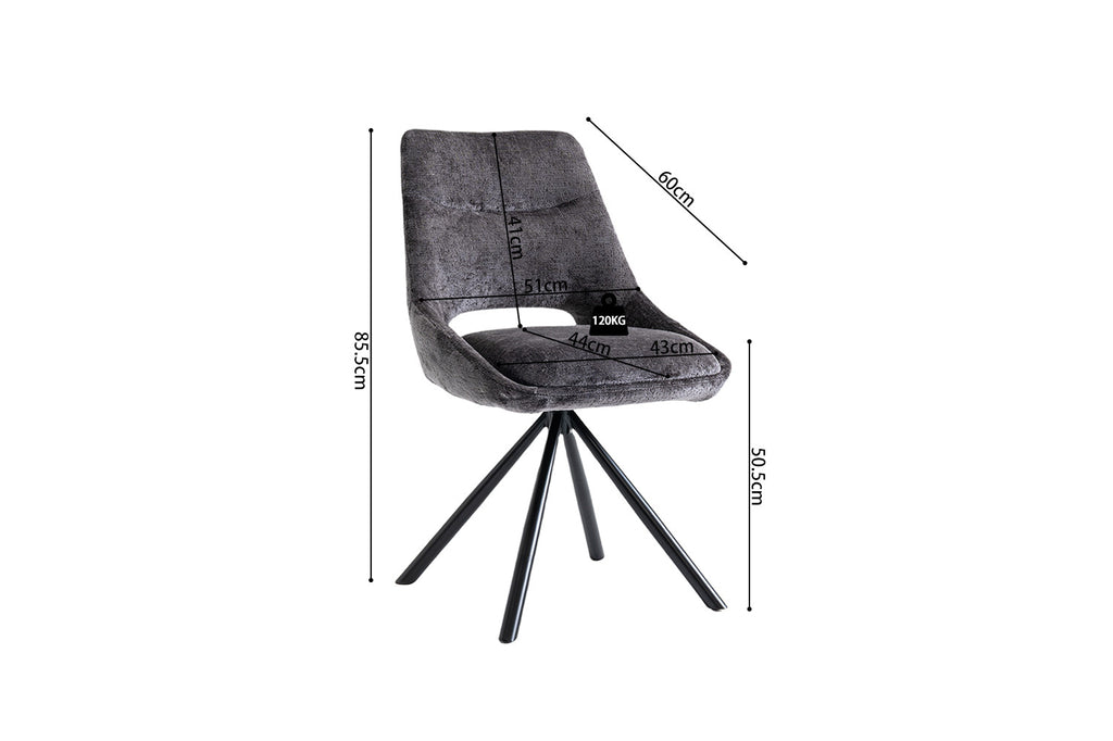 Stoel 'Dante' Fabric Grey ) RS