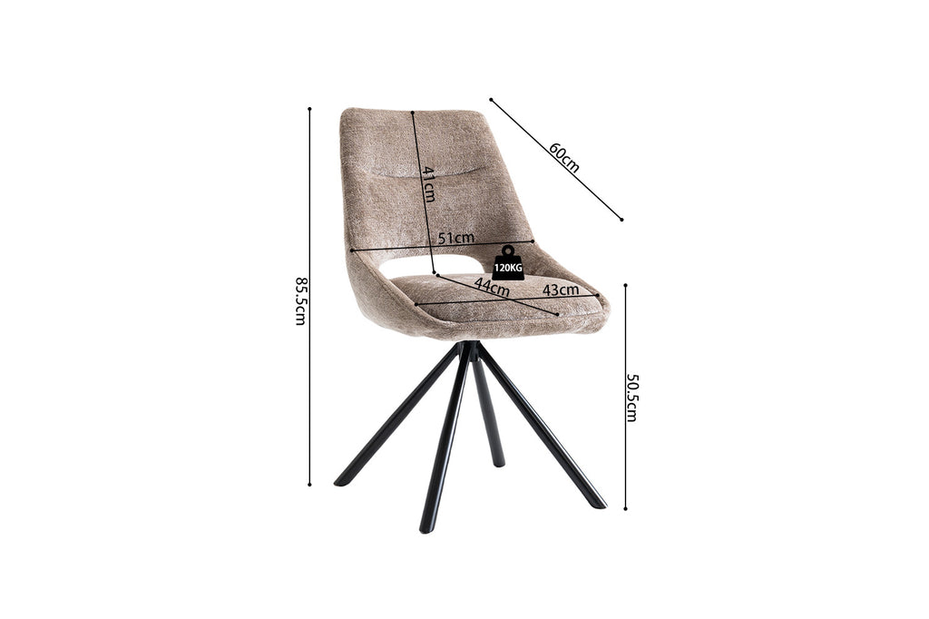 Stoel 'Dante' Fabric Taupe  RS