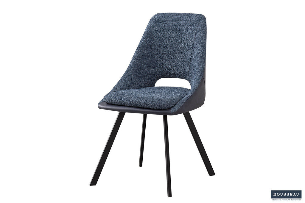 Stoel 'Filou' Bouclé Blue Back PU Blue  RS