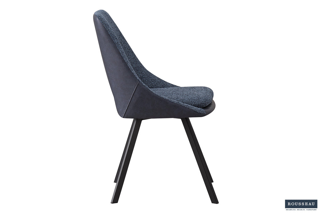 Stoel 'Filou' Bouclé Blue Back PU Blue  RS