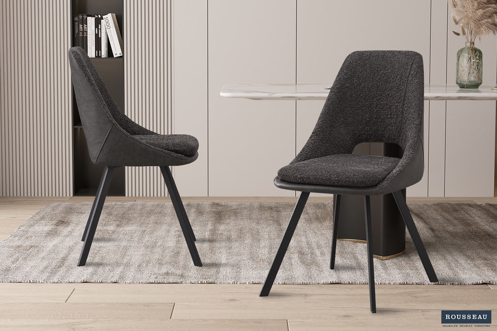 Stoel 'Filou' Bouclé Grey Backrest PU Light Grey  RS