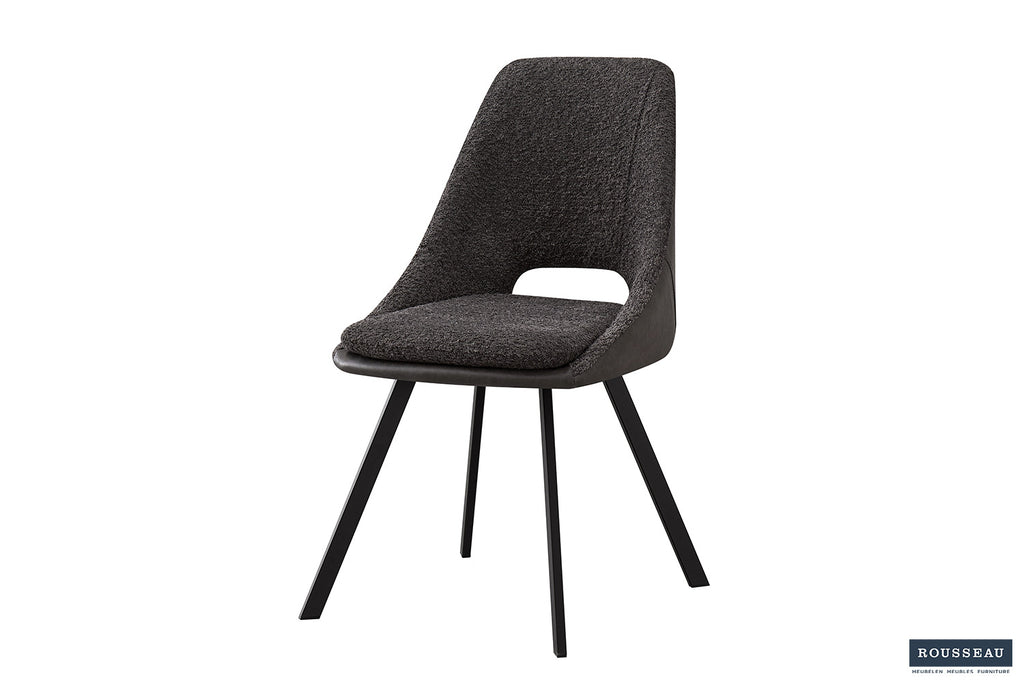 Stoel 'Filou' Bouclé Grey Backrest PU Light Grey  RS