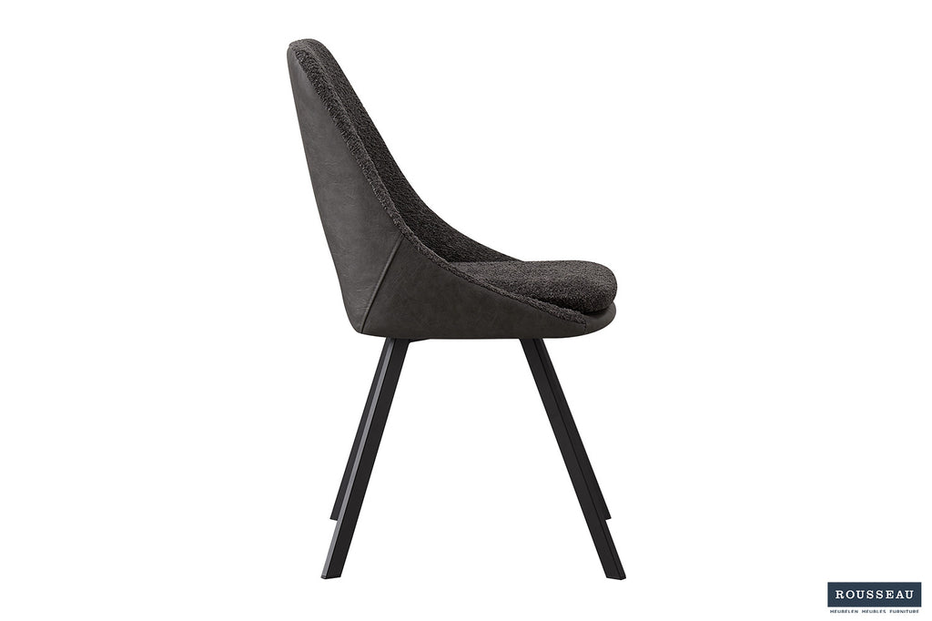 Stoel 'Filou' Bouclé Grey Backrest PU Light Grey  RS