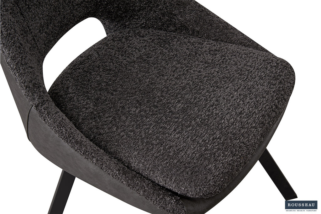 Stoel 'Filou' Bouclé Grey Backrest PU Light Grey  RS