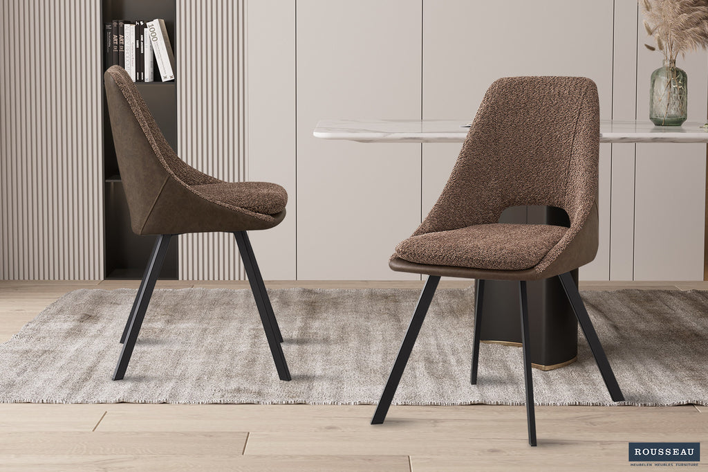 Stoel 'Filou' Bouclé Sand Backrest PU Brown  RS