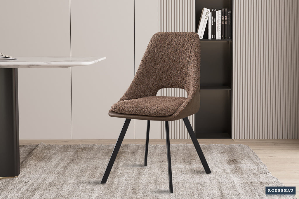 Stoel 'Filou' Bouclé Sand Backrest PU Brown  RS