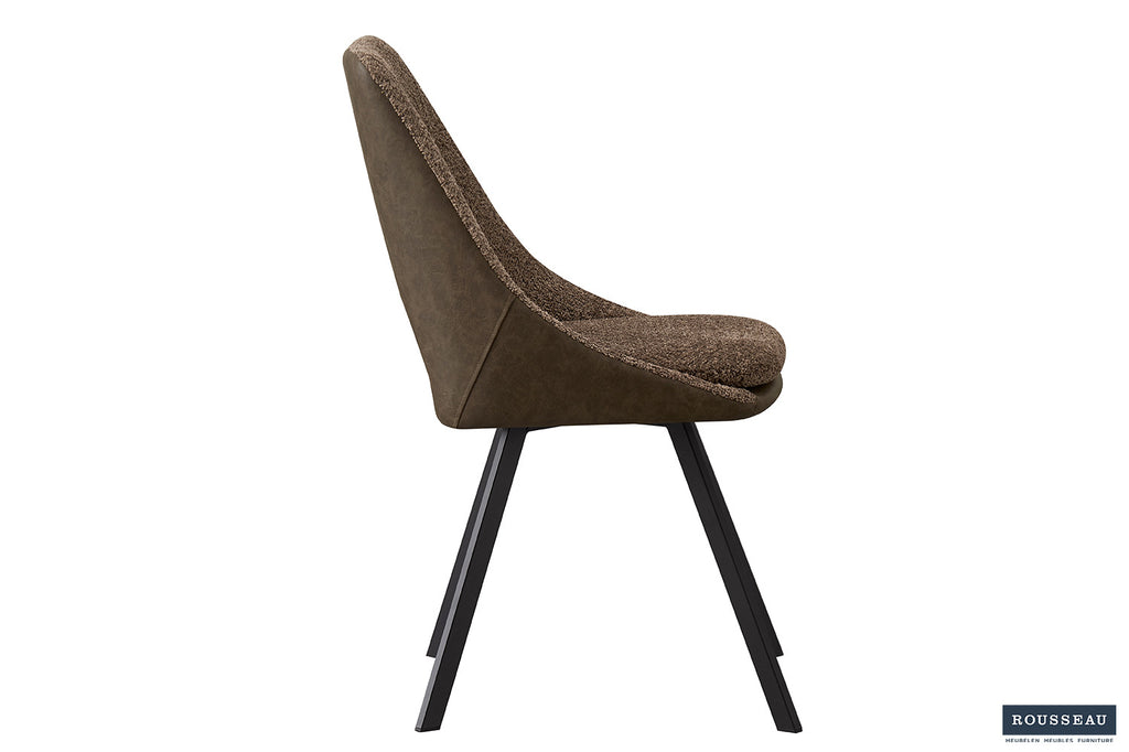 Stoel 'Filou' Bouclé Sand Backrest PU Brown  RS