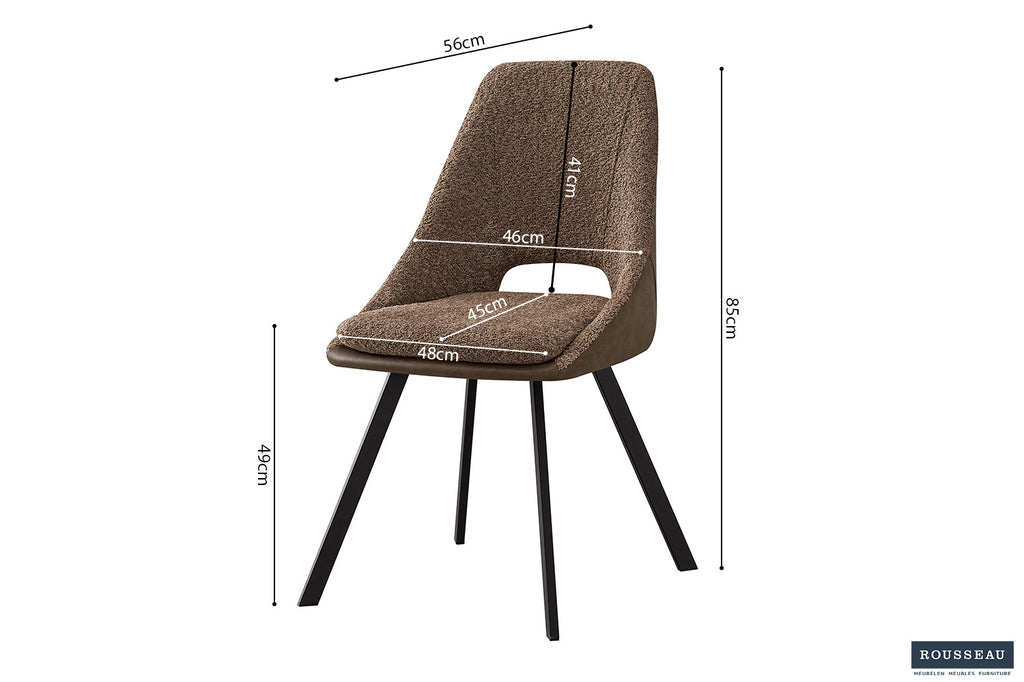 Stoel 'Filou' Bouclé Sand Backrest PU Brown  RS