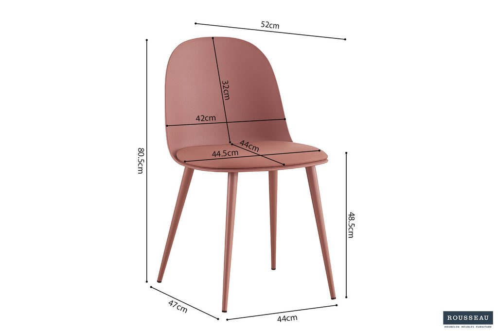 Stoel 'Jasmin' Seat PP kussen PU Terracotta  RS